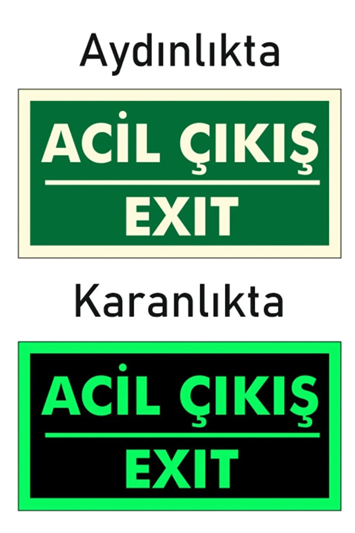 Fotolümen Fosforlu Acil Çıkış/exıt Yön Levhası