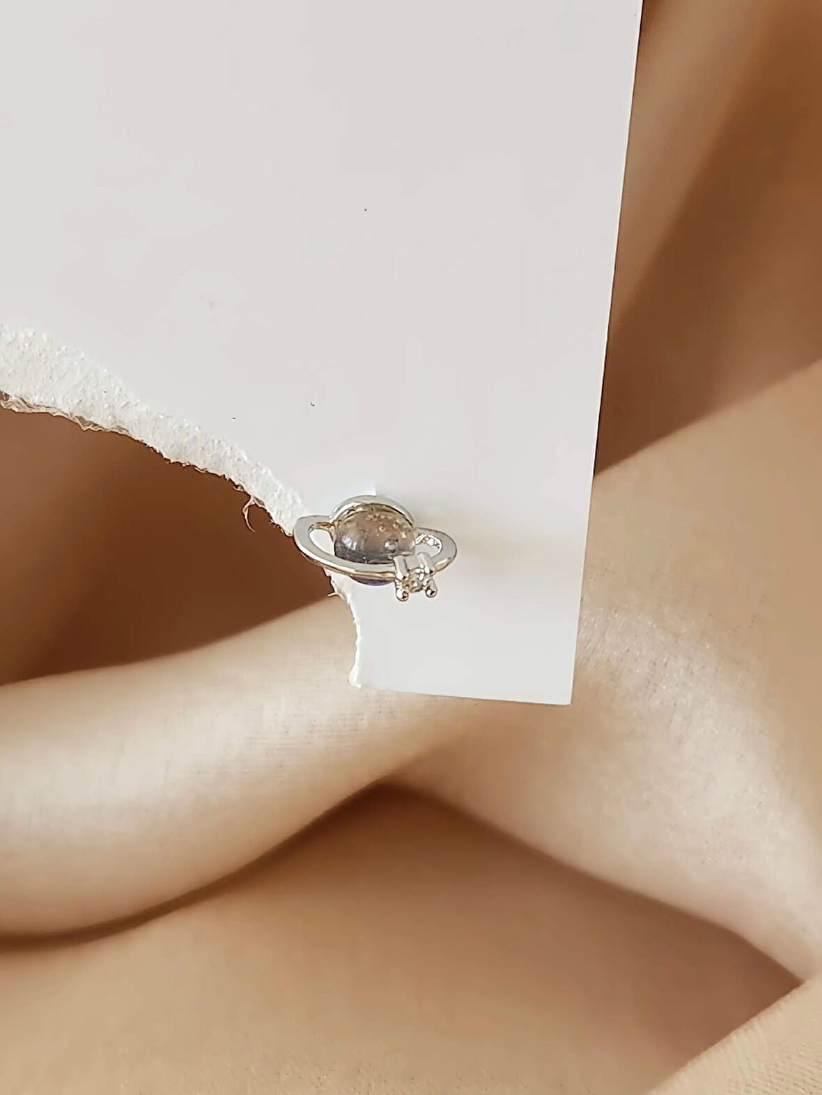 Gezegen Yıldız Model Kıkırdak Tragus Helix Piercing Gümüş Renk Küpe