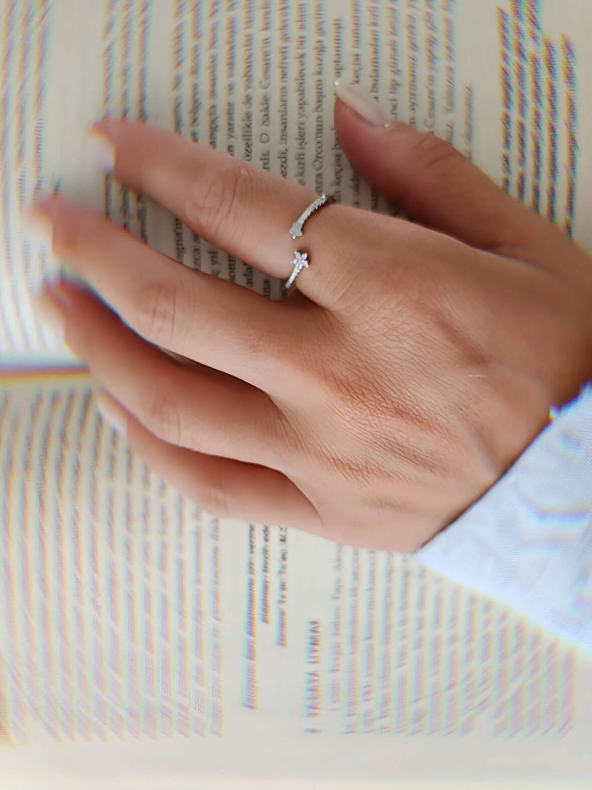 Zirkon Taşlı Yıldız Model Ayarlanabilir Silver Gümüş Renkli Yüzük