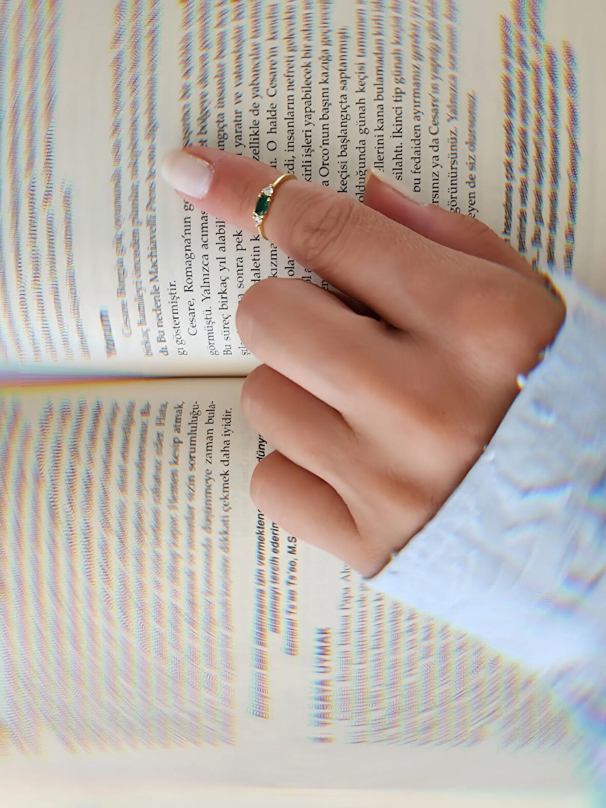 Zirkon Taşlı Eklem Kıkırdak Kemik Ayarlanabilir Model Yeşil Altın  Renkli Yüzük