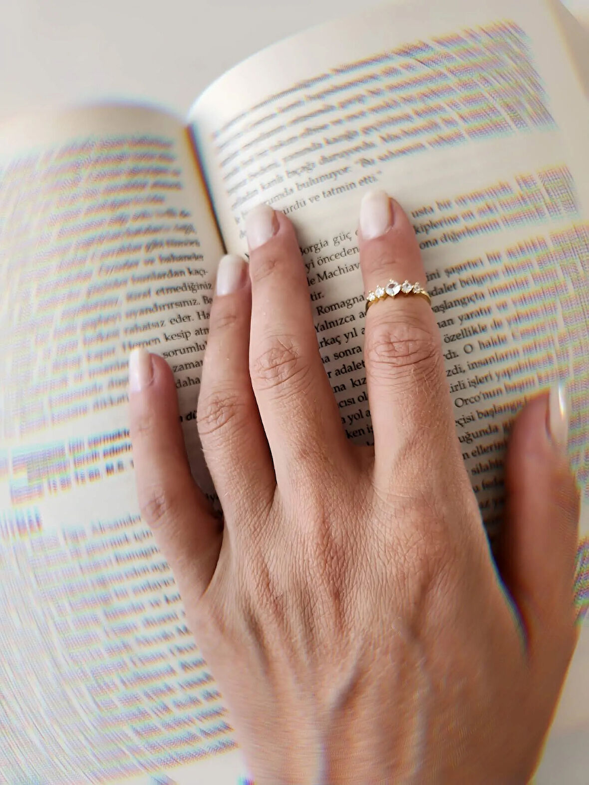 Beş Taş Model Eklem Kıkırdak Kemik Ayarlanabilir Model Altın Renkli Yüzük