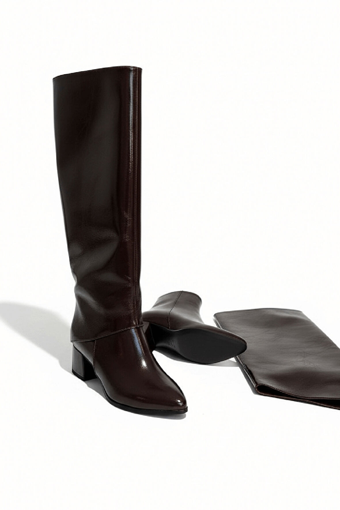 Lash Kahverengi Rugan Tak-Çıkar Konçlu  (5 cm Topuk Boyu ) Günlük Kullanım Bot Ve Çizme