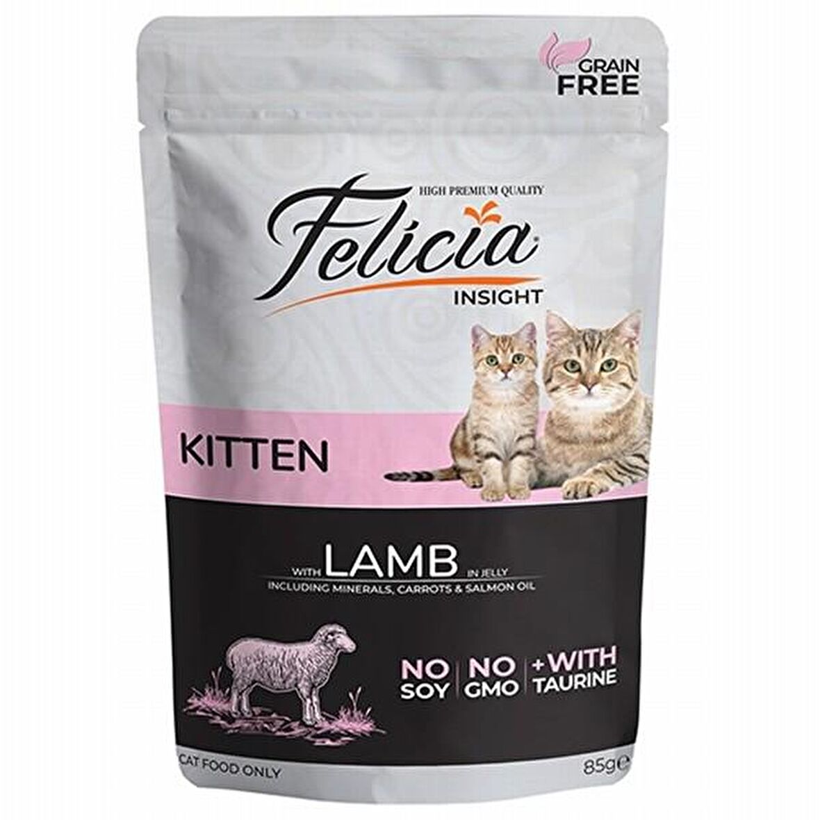 Felicia Tahılsız Kuzu Etli Yavru Kedi Yaş Maması 6x85 Gr 