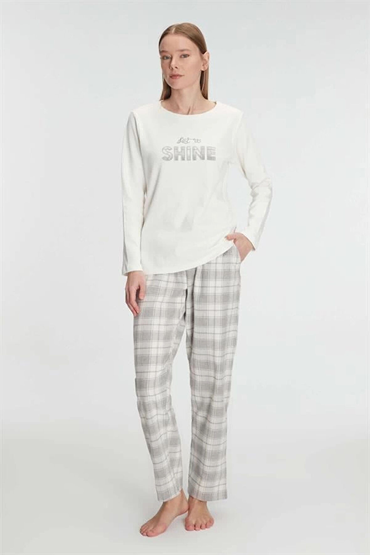 AmoraSecret Anıl Uzun Kol Pamuklu Kışlık Pijama Takımı