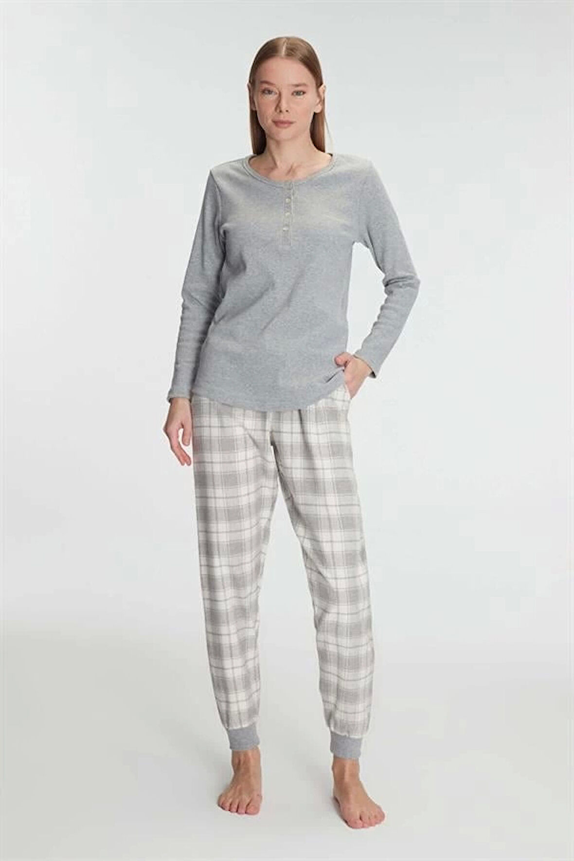 AmoraSecret Anıl Pamuklu Uzun Kol Pijama Takımı