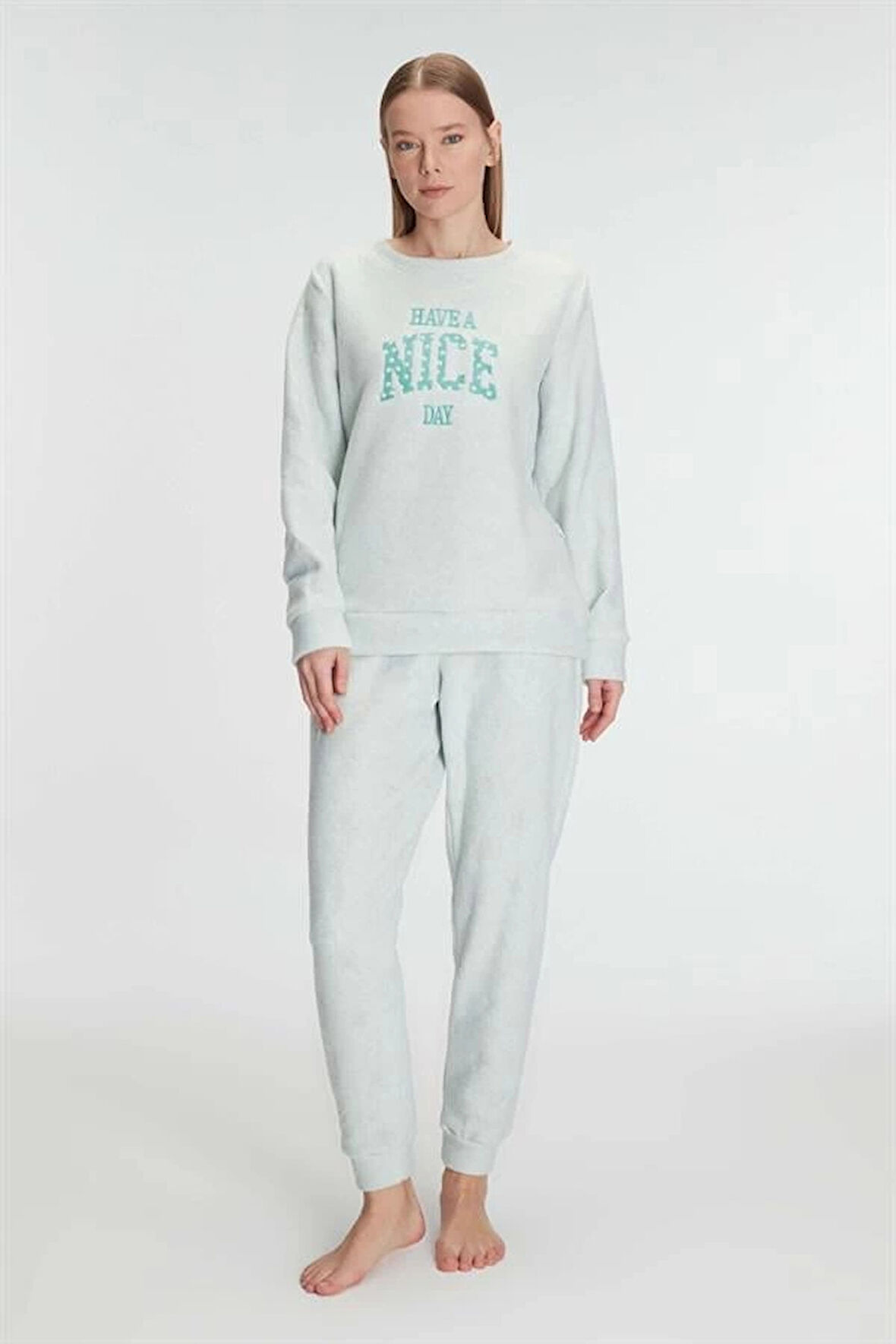 AmoraSecret AmoraSecret Uzun Kol Polar Pijama Takımı