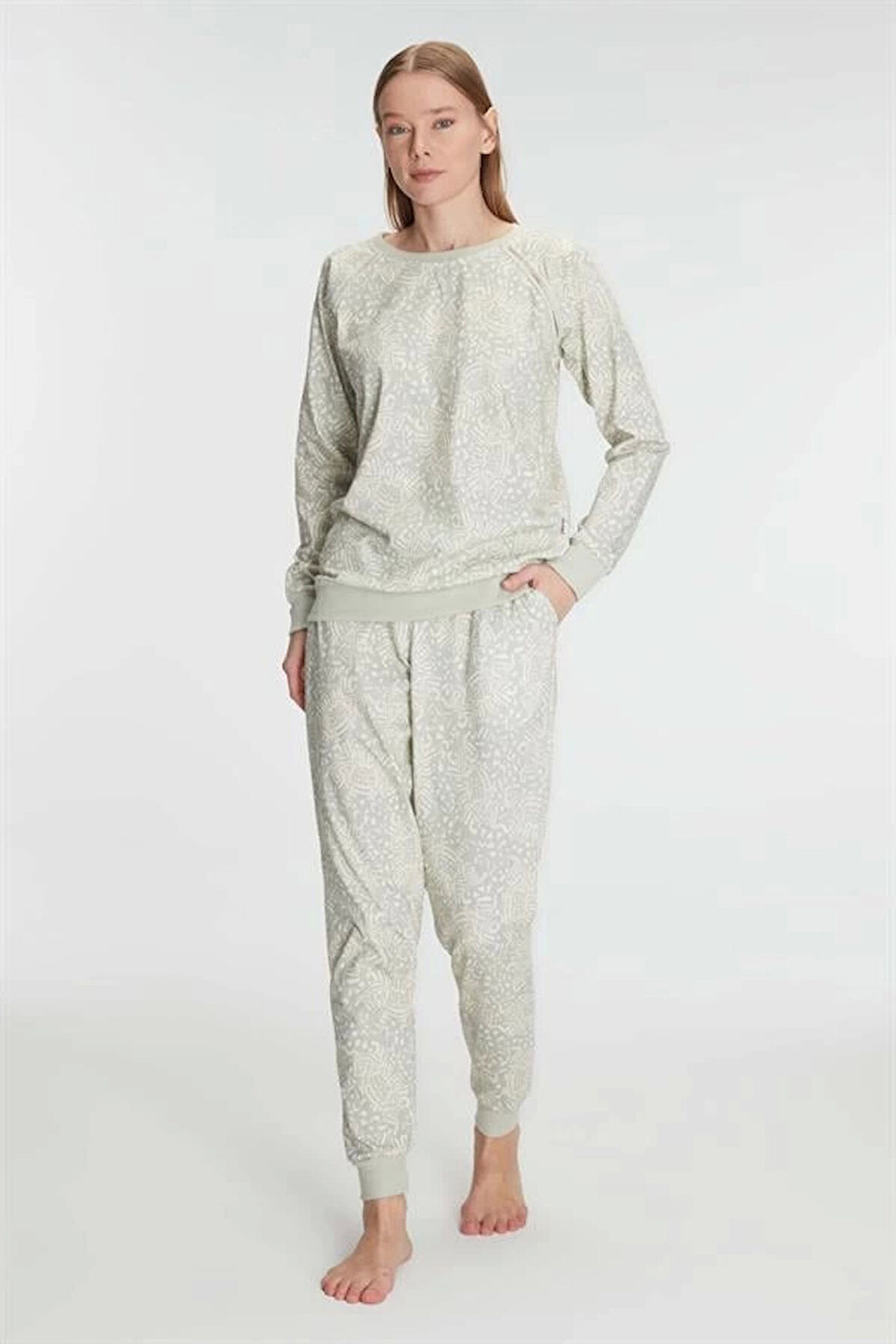 AmoraSecret AmoraSecret Pamuklu Uzun Kol Kışlık Pijama Takımı