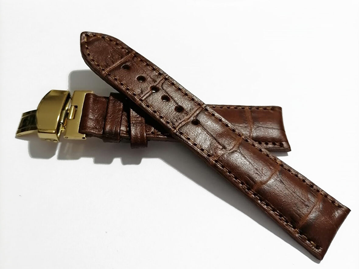 Fado &Hertür Saate &Uygun  Kelebek  Toka  18 MM   kahverengı   kordon   (274)  altın  toka