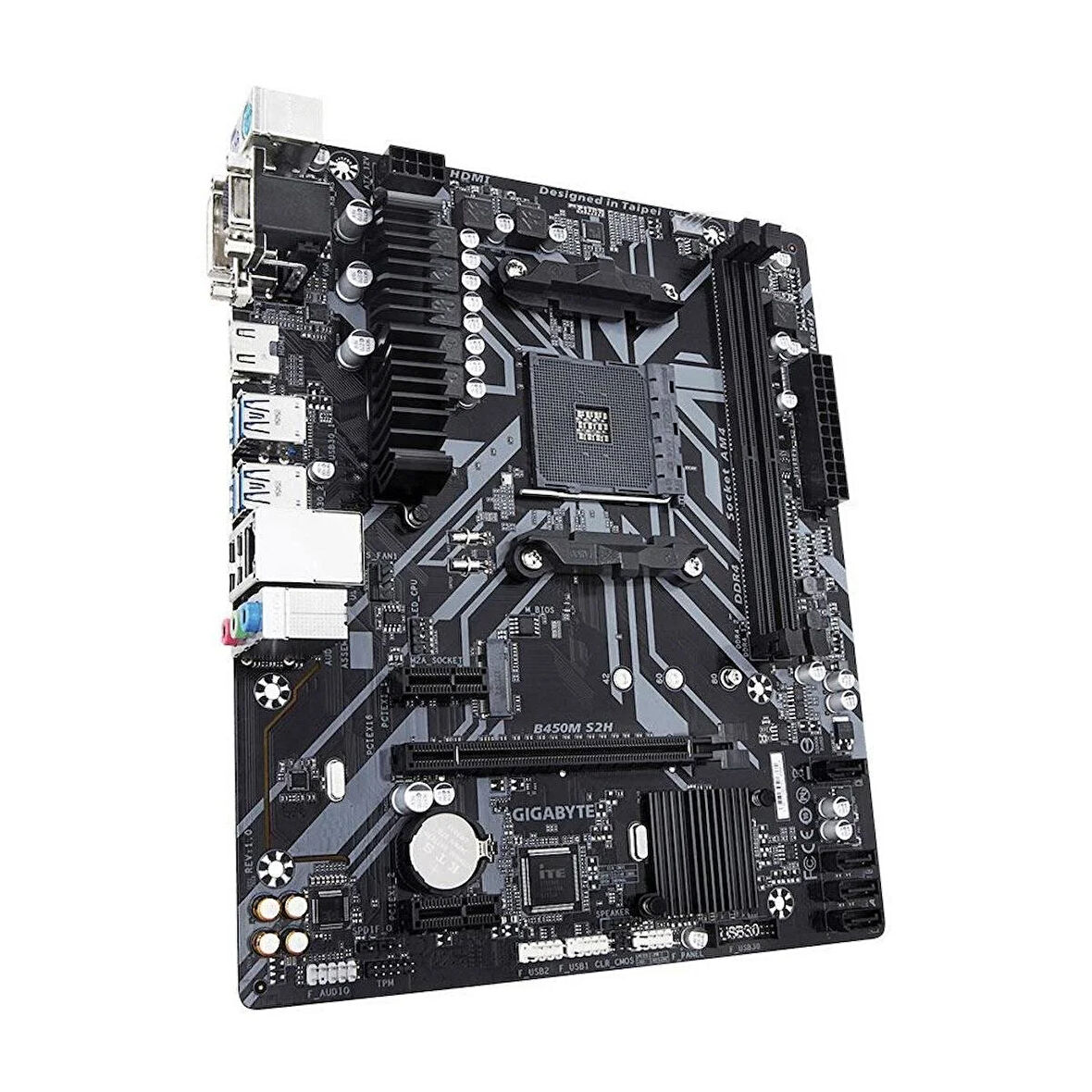 ​Gigabyte B450M S2H AMD B450 3600 MHz (OC) DDR4 Soket AM4 mATX Anakart Yenilenmiş Ürün Kutusuz Aynasız