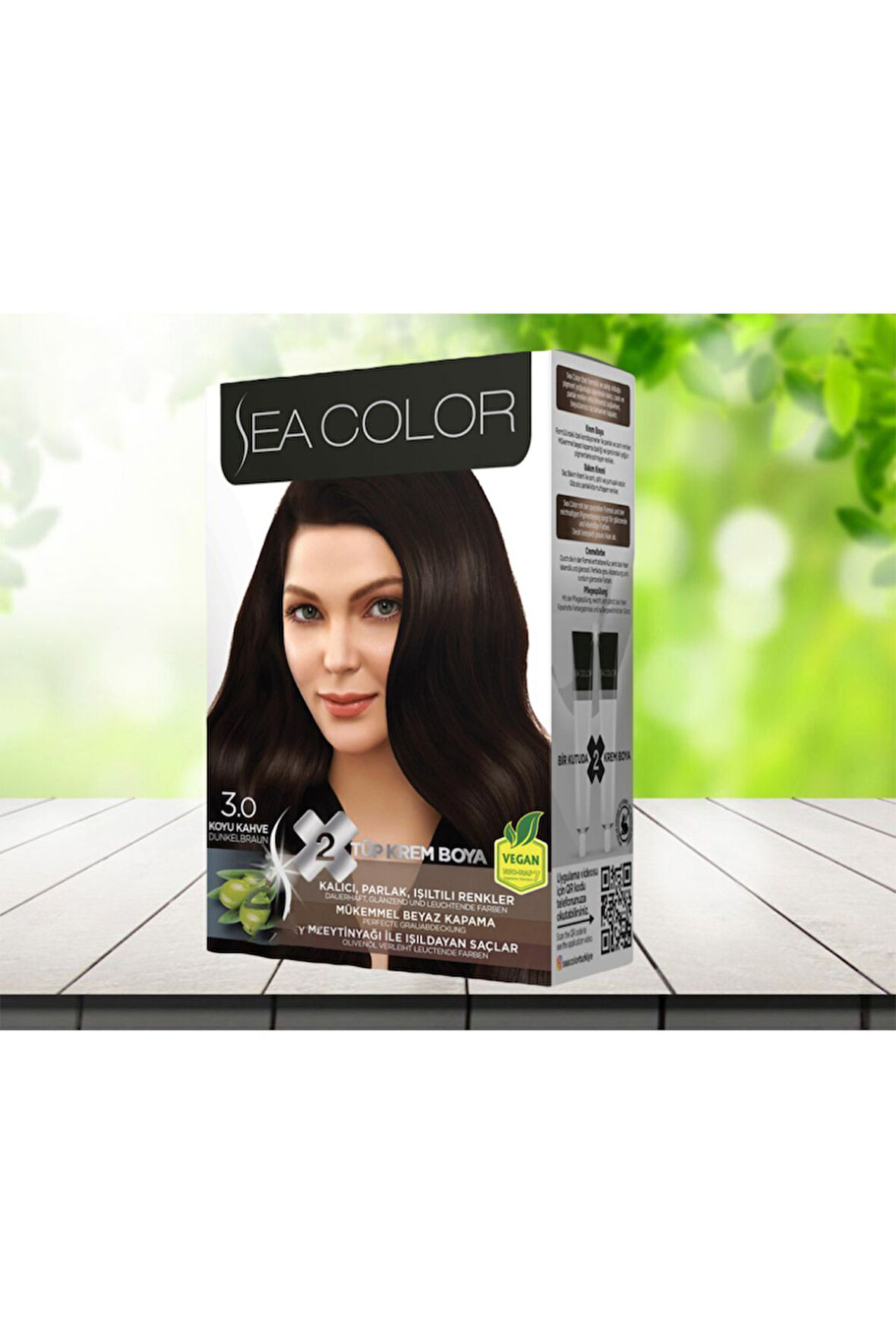 2 Tüp Krem Saç Boyası Seti Koyu Kahve No:3.0 1 Adet