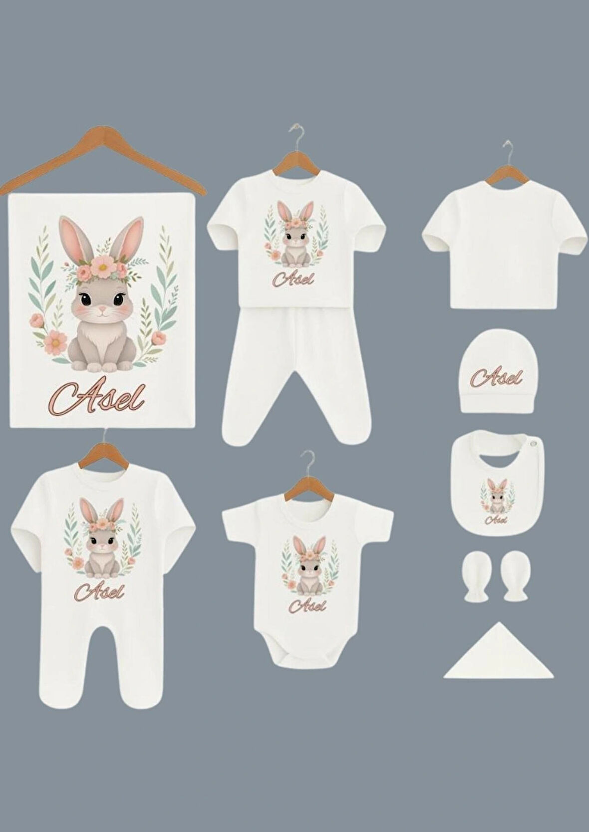 asel kişiye özel yenidoğan seti