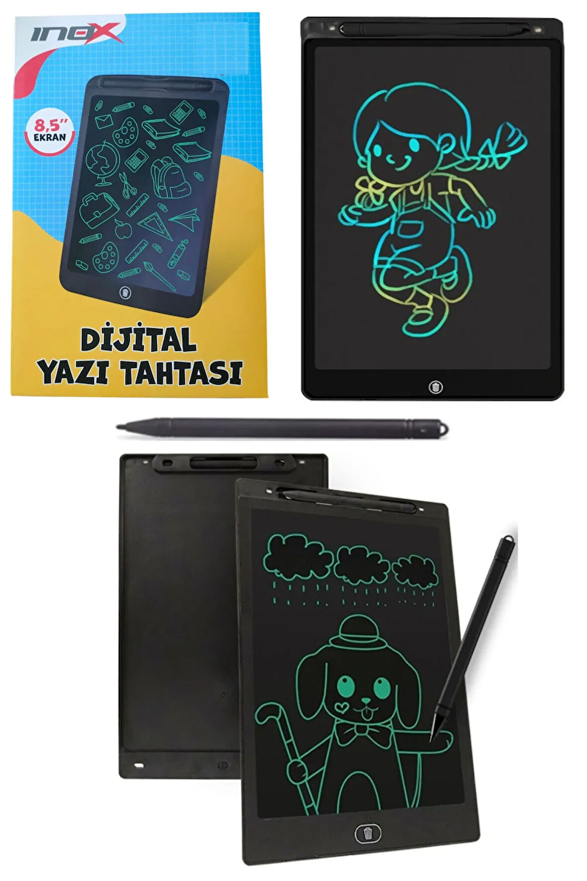 Dijital Yazı Tahtası 8,5 Inc Kalemli LCD Dijital Yazı & Çizim Tableti Oyuncak Yazı Tahtası