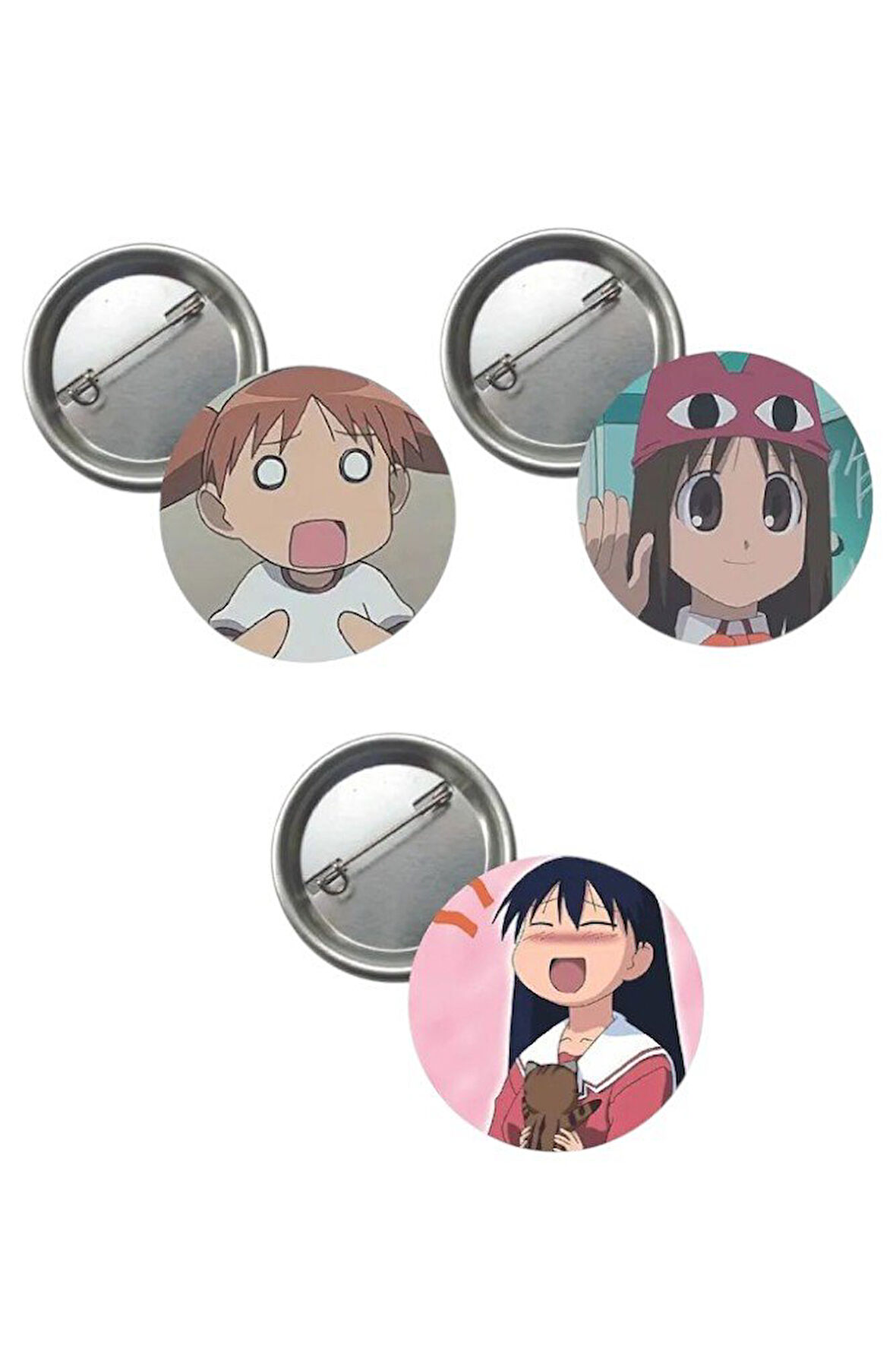 Azumanga Anime Buton Rozet 3 Adet 44 mm