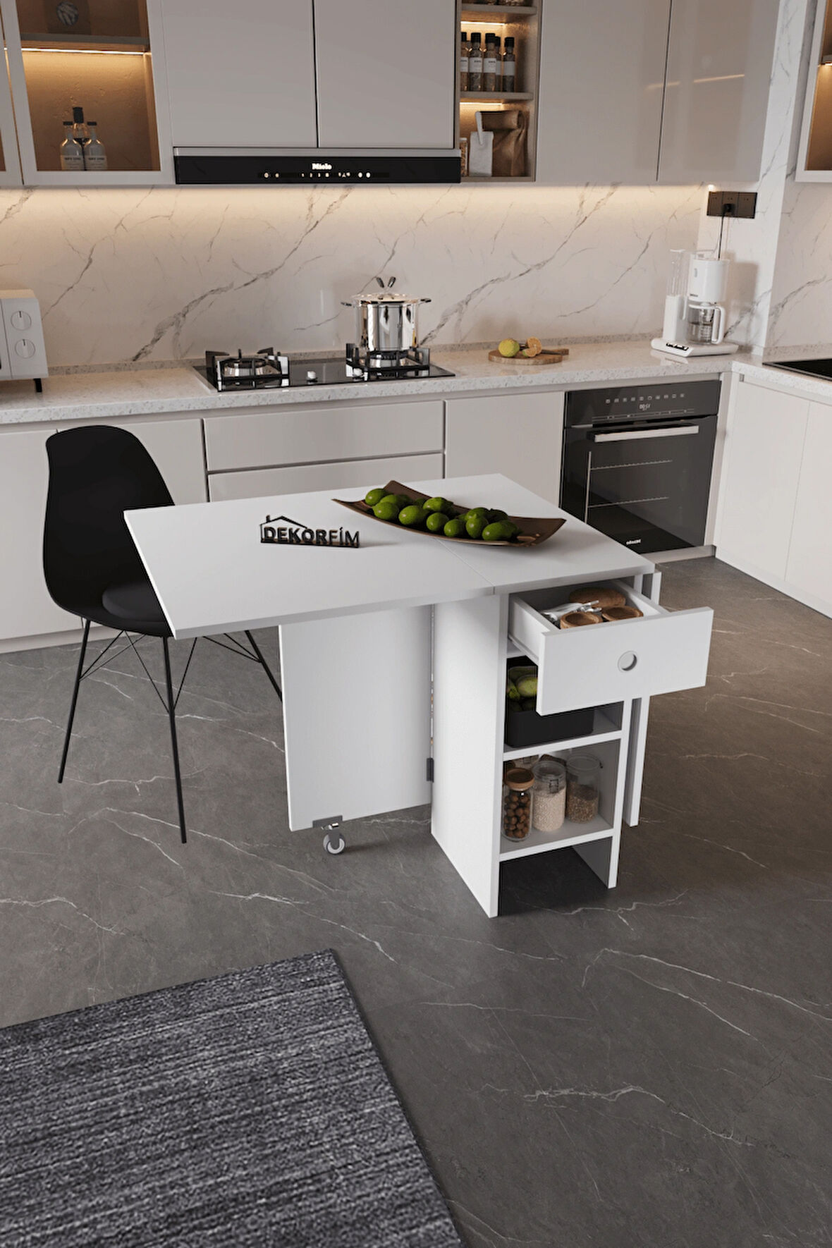 DF01102B Pratik Katlanır Masa Mutfak ve Yemek Masası