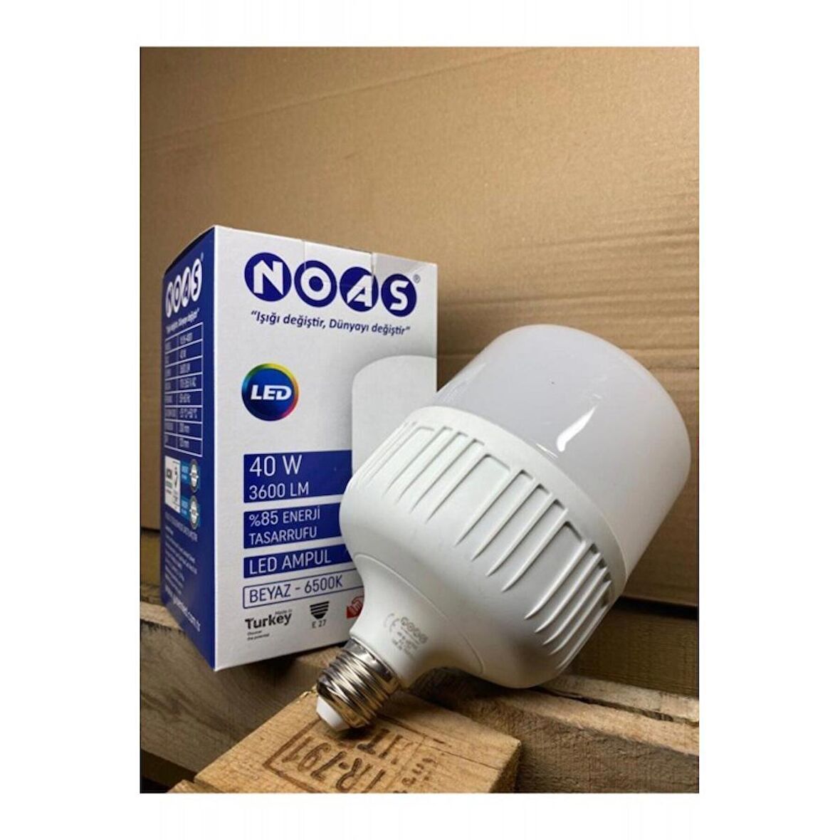 Noas 40 Watt Sanayi Tipi Led Ampul 3950 Lümen--6400 Kelvin Beyaz Renk (1 Yıl Garanti)