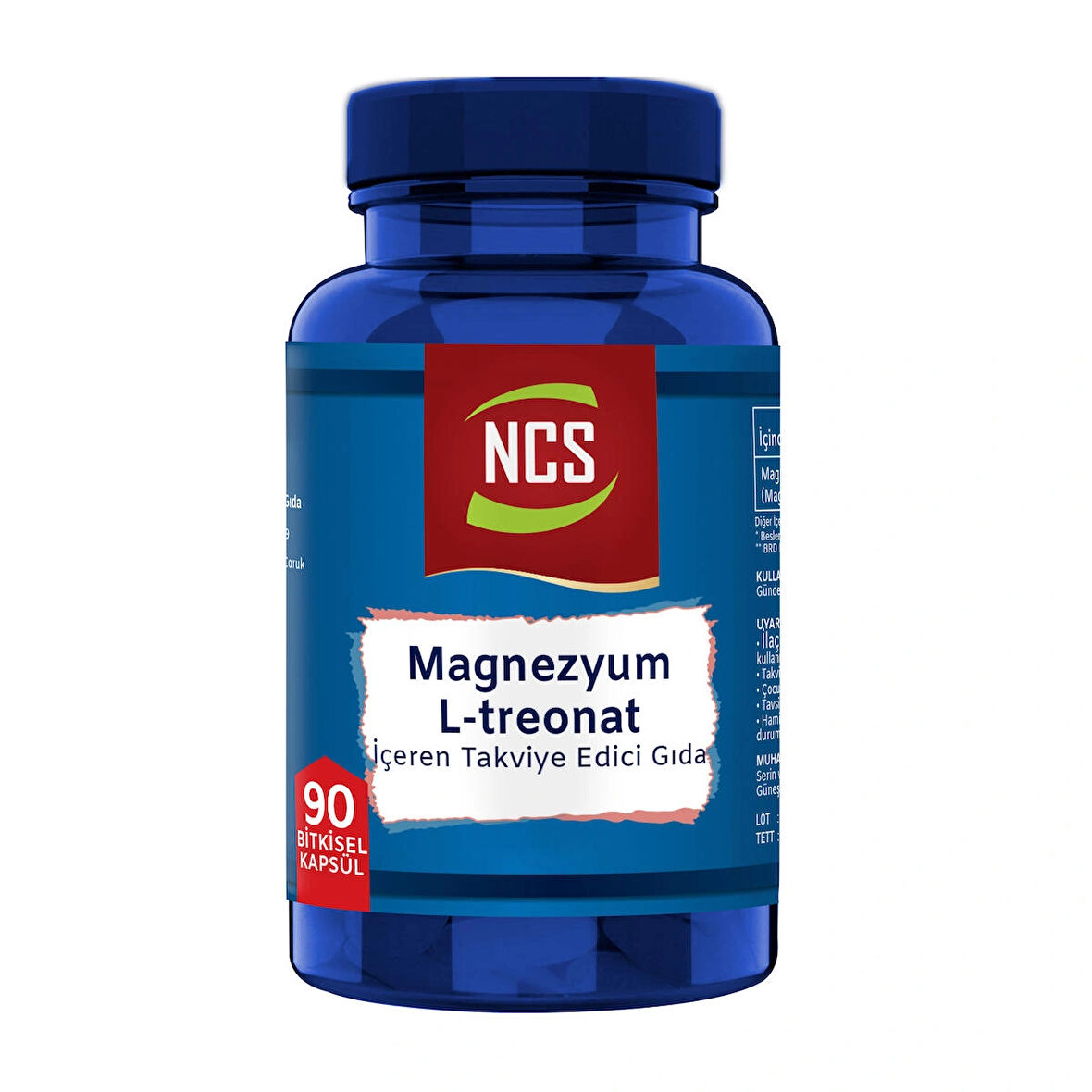 Magnezyum Magnesium L-Threonate Vejeteryan 90 Bitkisel Kapsül