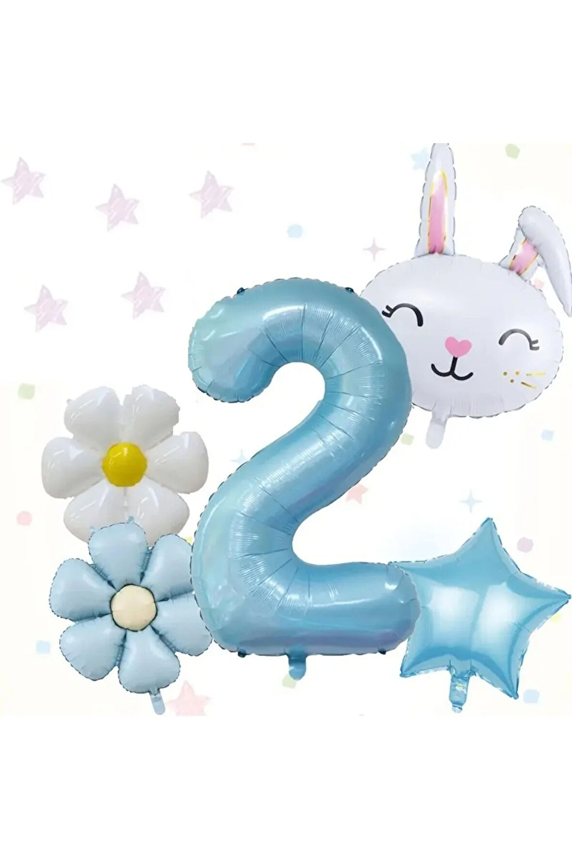 Papatya tavşan yaş balon seti