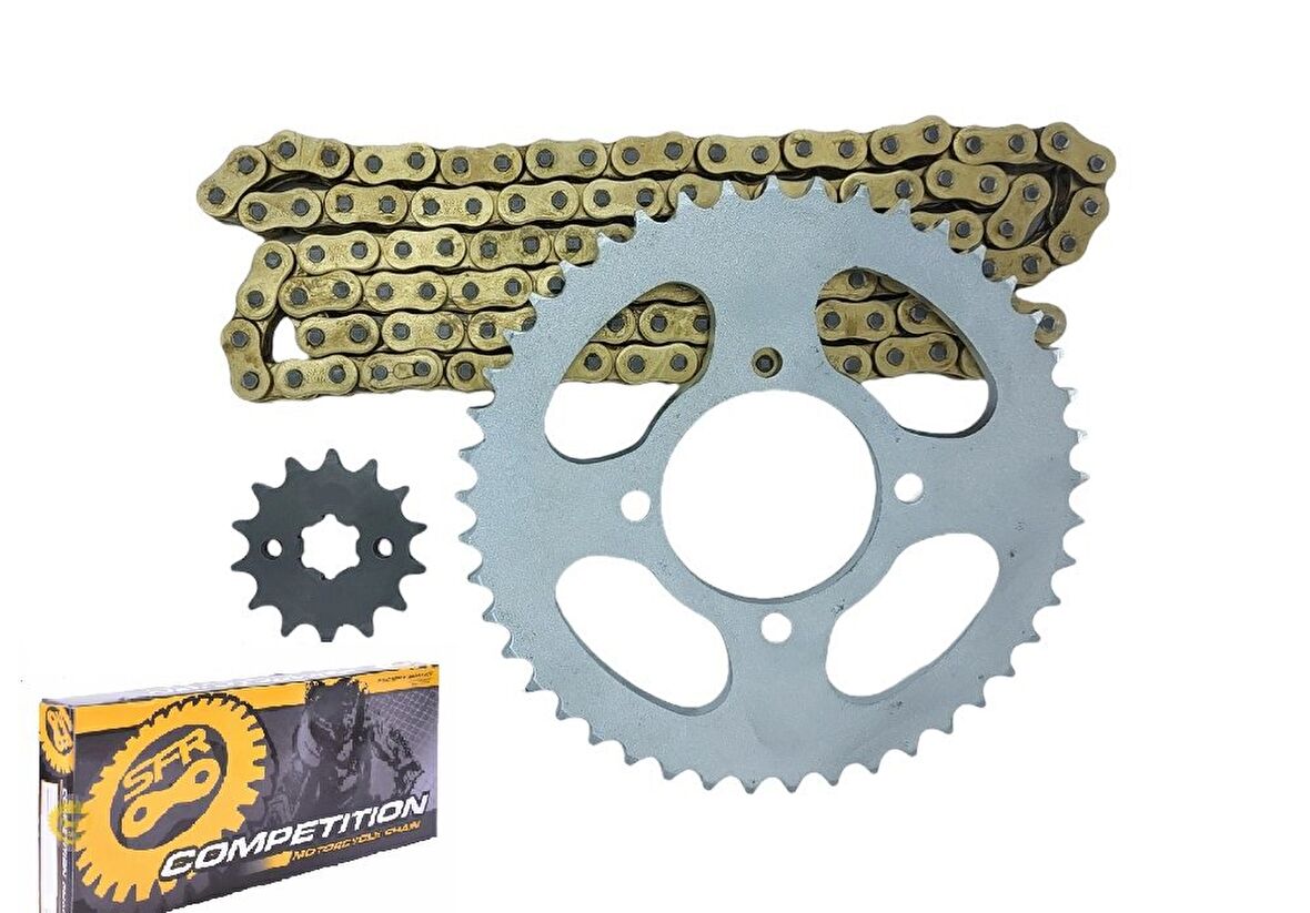 YBR ESD 125 ORİNGLİ ZİNCİR DİŞLİ SETİ 2006-2019 ( SFR GOLD ZİNCİR ) ARASMOTO