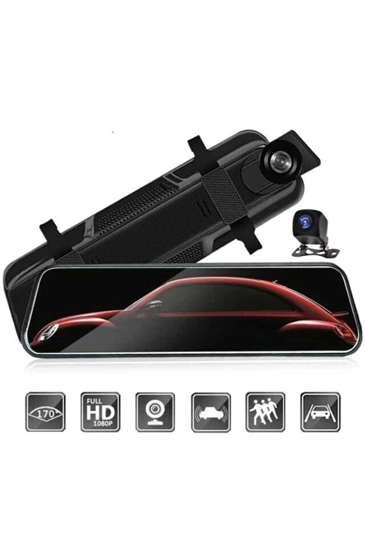 MB-500 10" 2,5D CLASS DOKUNMANTİK HIGH TECH Ekran Araç içi Çift Kamera Gece Görüşlü. ARAÇ KAMERA.