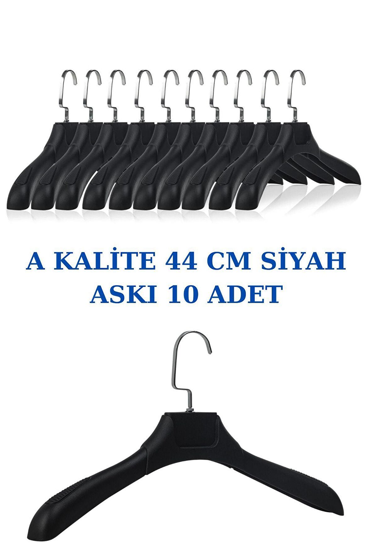 10 Adet Siyah Abs Plastik Askı Ceket Elbise Askısı Kıyafet Askısı Gömlek Askısı