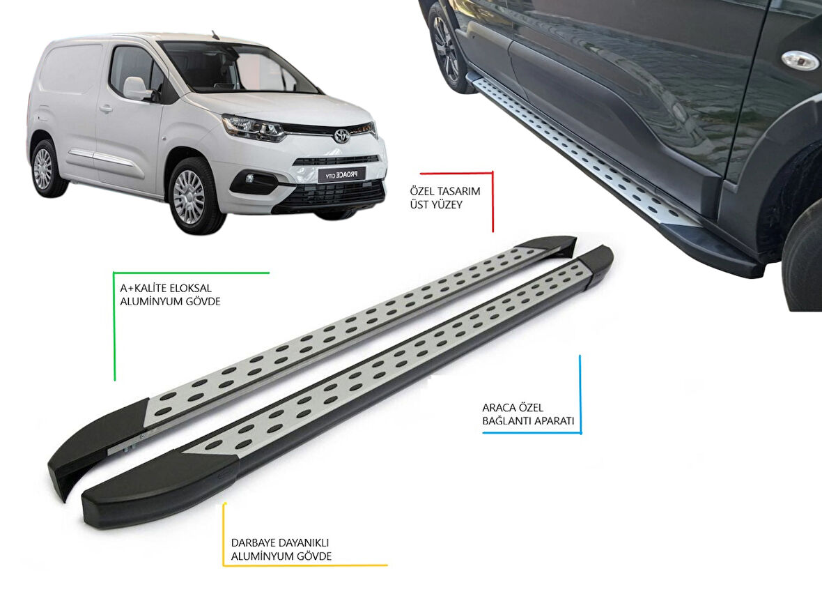 PROACE CİTY CARGO KISA ŞASE NOKTALI YAN BASAMAK 2021 2022 2023 2024 2025 2026 2027