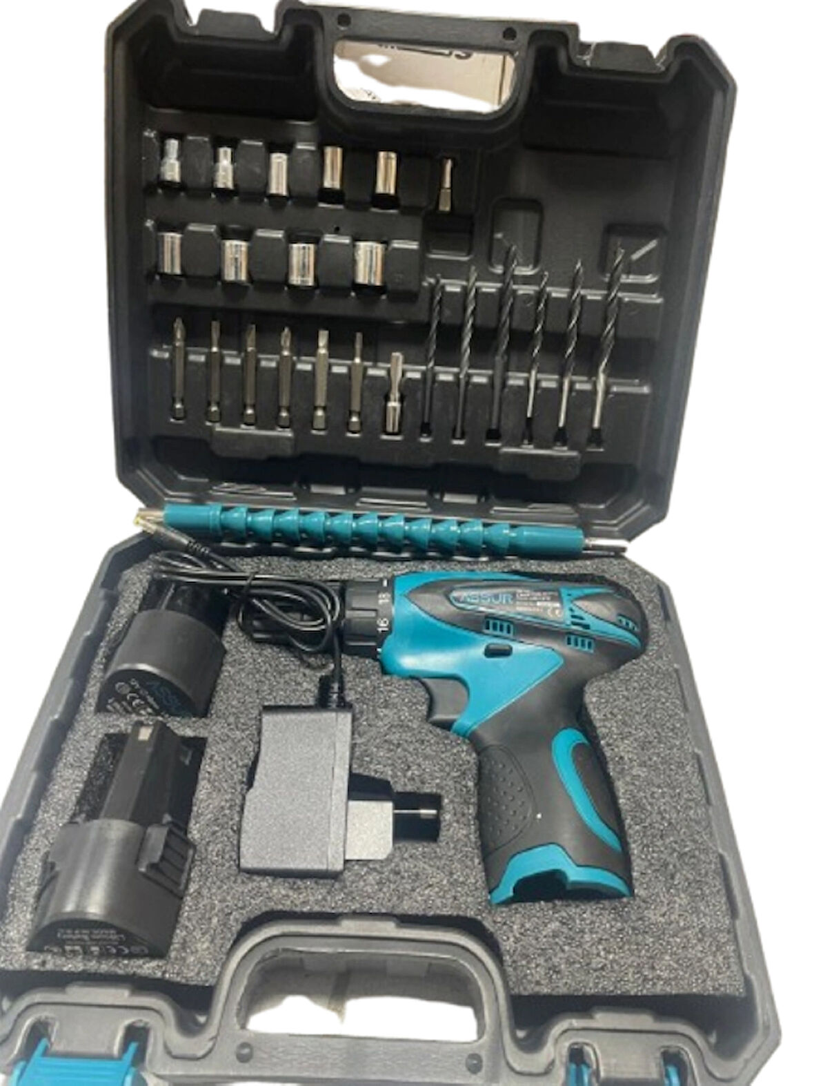 ASSUR 12v Çift Akülü Vidalama Metal Şanzıman Şarjlı Matkap