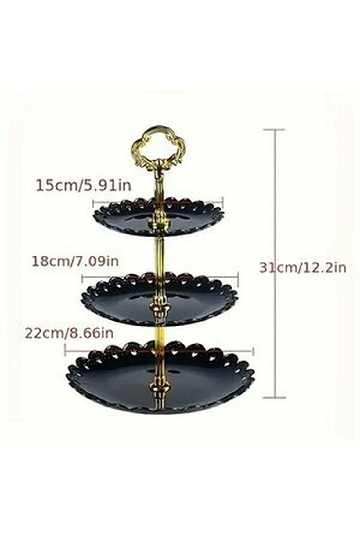 PLASTİK KEK STANDI SİYAH