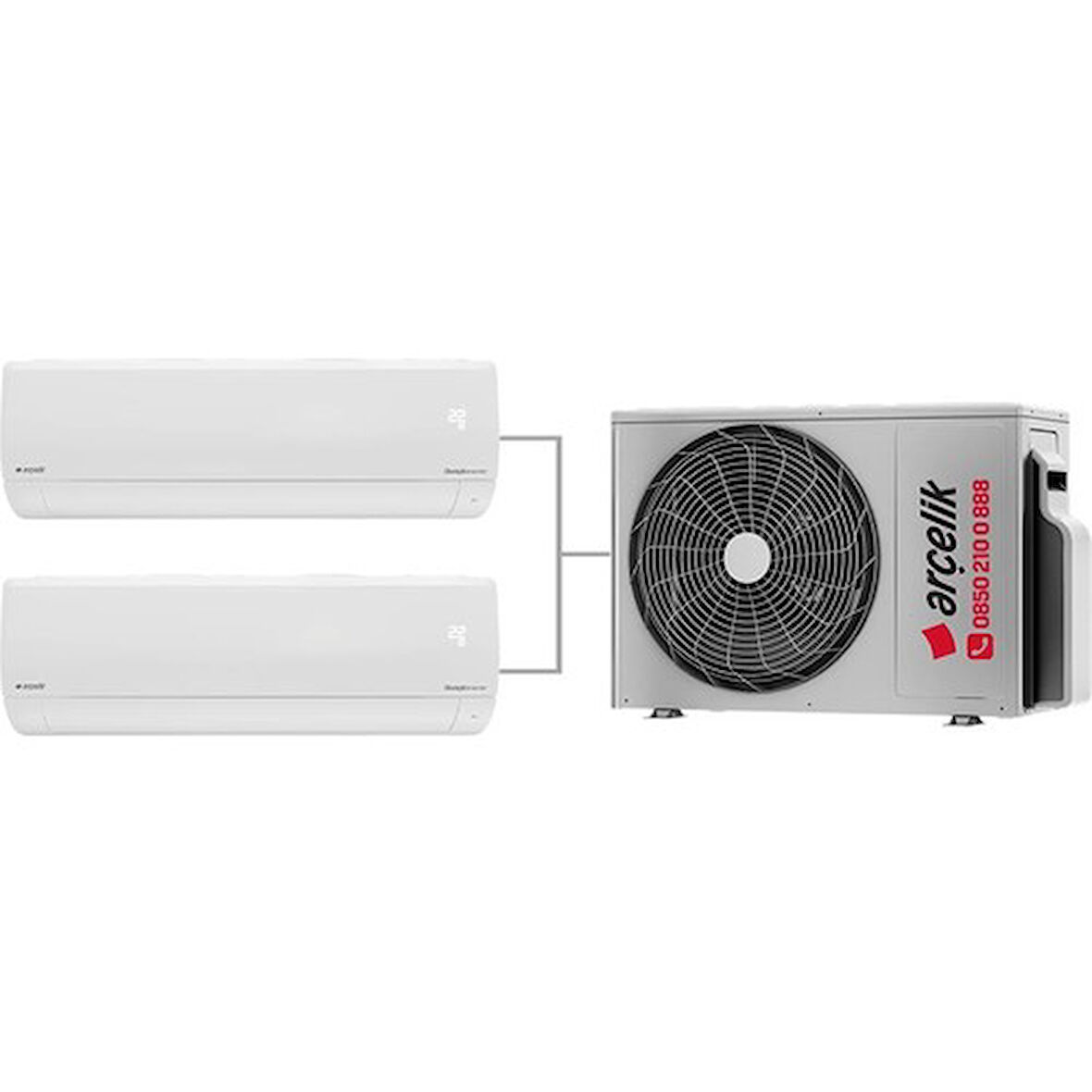 Arçelik Multi Sistem Duvar Tipi 2+1 İnverter 12+12 16000Btu Klima ZM16102-1212