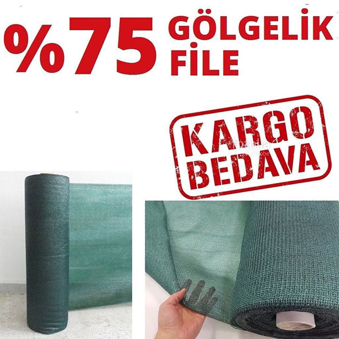 %75 Gölgelik File 1.5m x 75m Bahçe Çit Örtüsü Meyve Ağacı Örtüsü