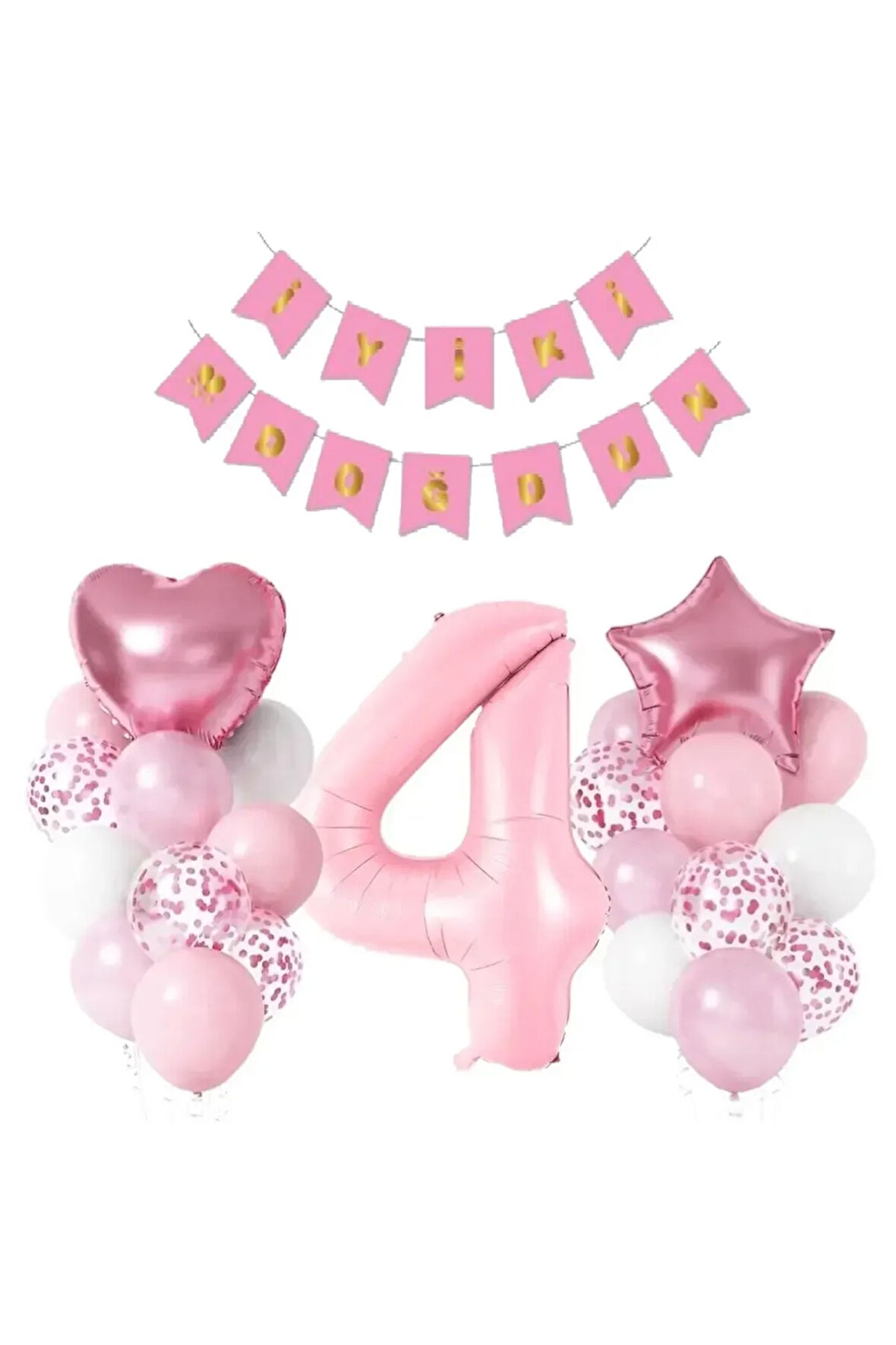 PEMBE RENK İYİKİ DOĞDUN YAŞ BALON SET