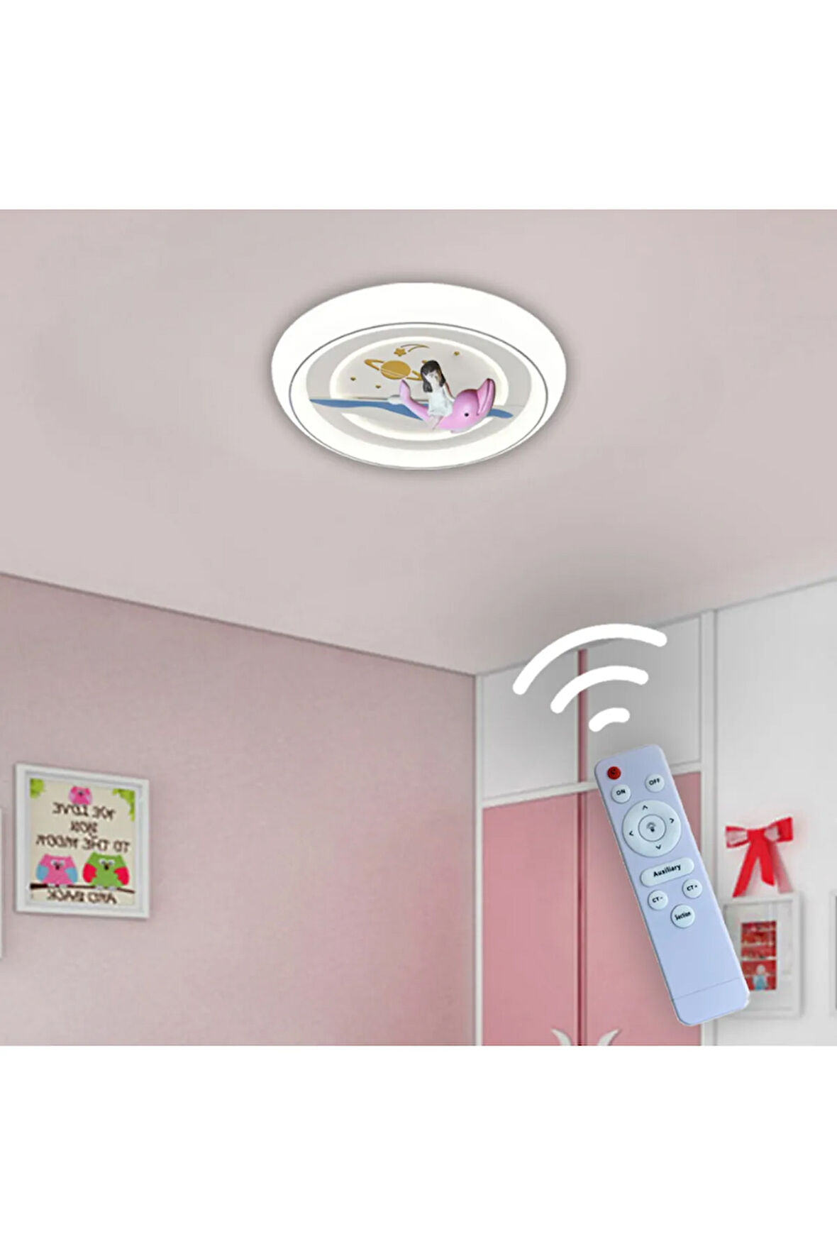 3 Renk Kumandalı Led Çocuk Odası Avizesi