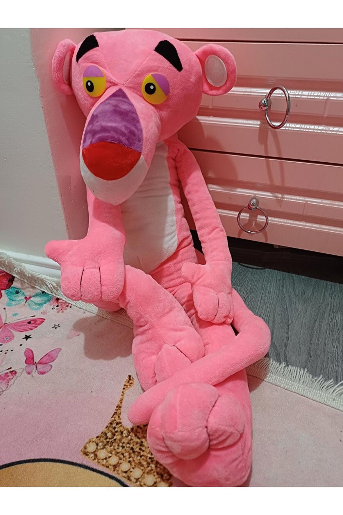 Pembe Panter 100cm Pink Panther Peluş 1 Metre Oyuncak Kadifemsi Harika Yüzey