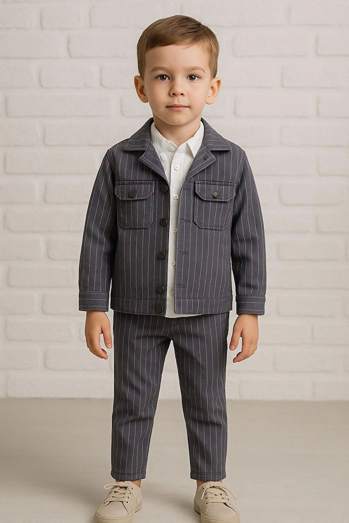 ERKEK ÇOCUK CEKETLİ TAKIM 3 PARÇA ÖZEL GÜN TAKIM GÖMLEK CEKET PANTOLON