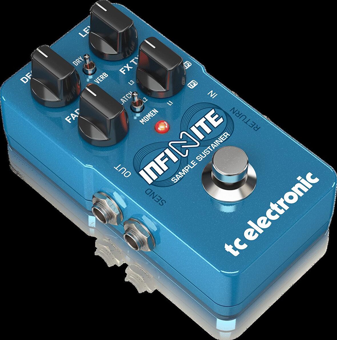 Tc Electronic INFINITE SAMPLE SUSTAINER İsteğe Bağlı Katmanlama, Yankı ve Modülasyon ile Örnekleme ve TonePrint Pedalını Sürdürme