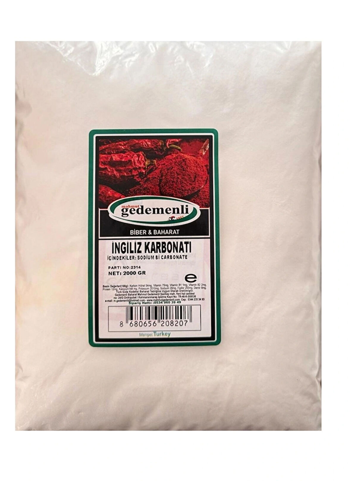 İNGİLİZ KARBONATI 2000 GR