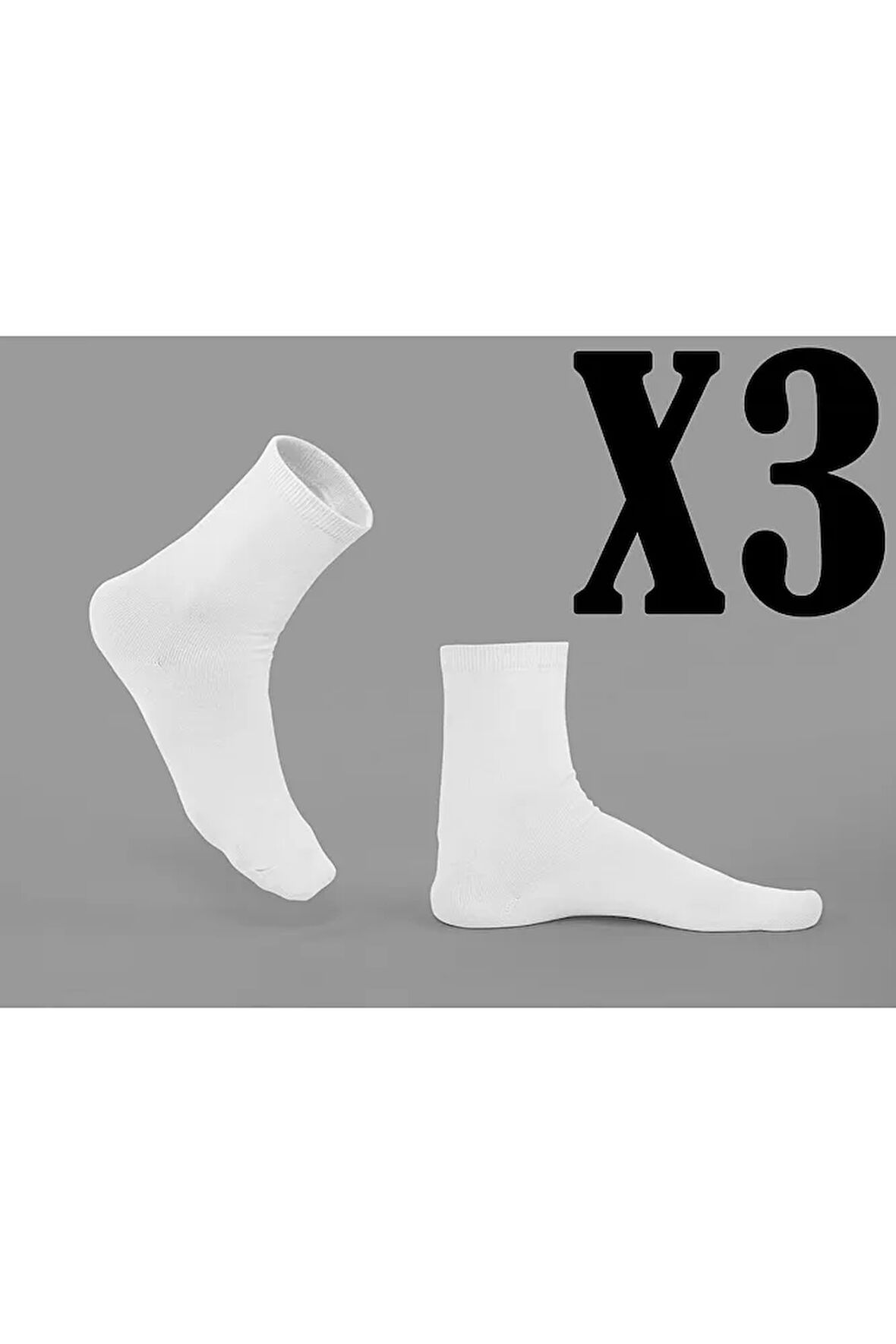 3 Adet Likralı Kolej Çorap, Pamuklu Fitilli Çorap
