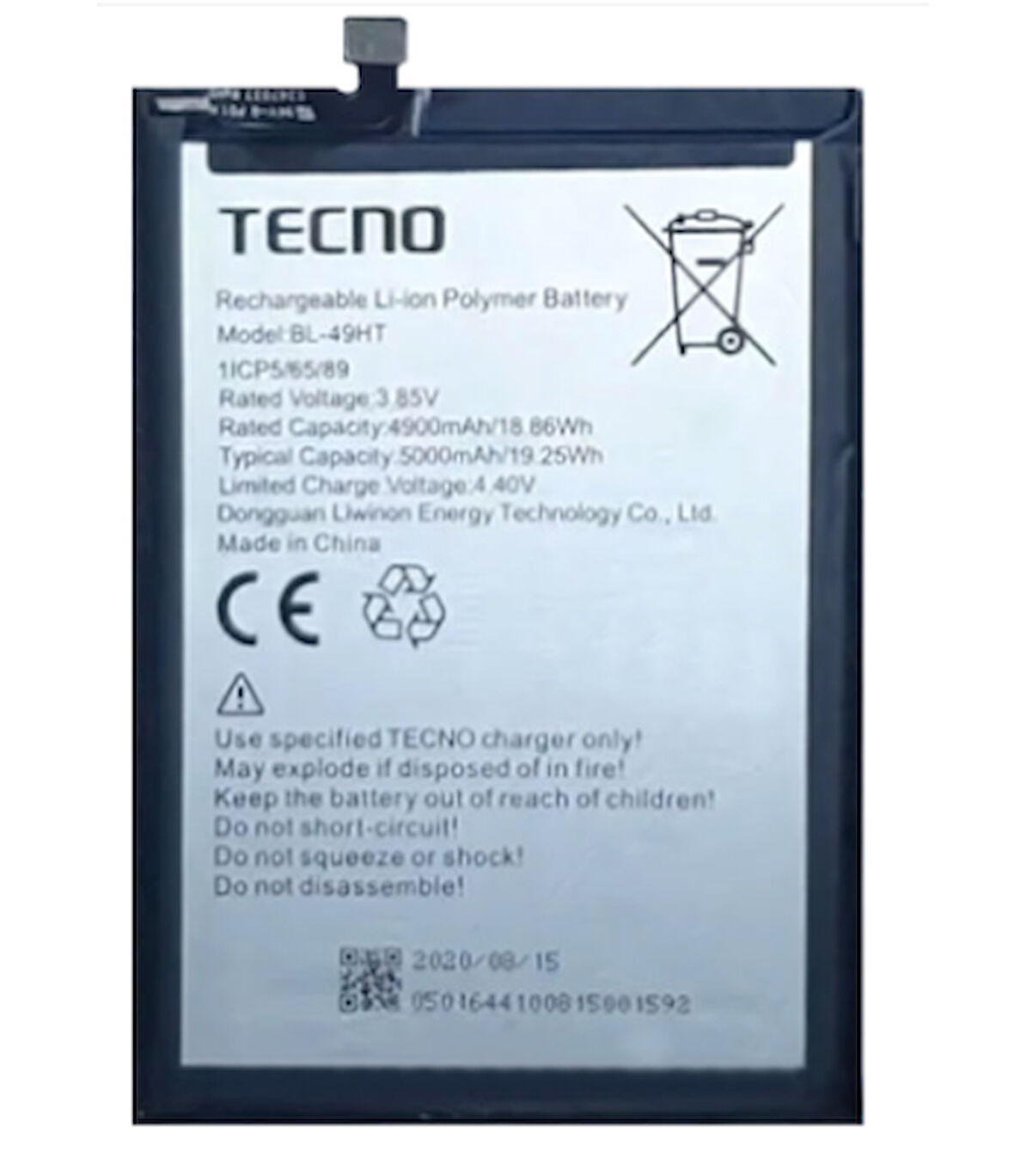 Tecno Spark 6  Uyumlu Batarya Pil Sıfır Orijinal