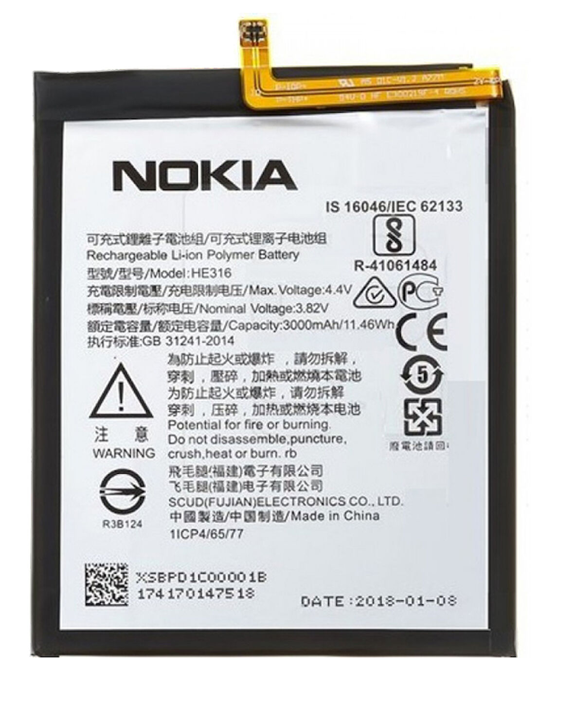 Nokia 6 Uyumlu Batarya Pil Sıfır Orijinal