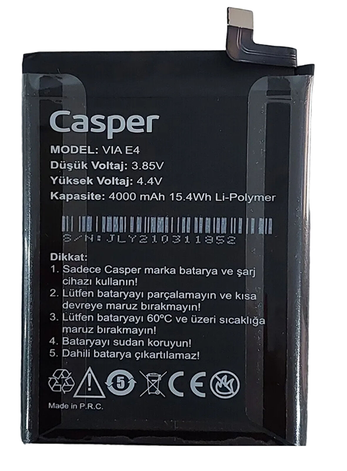Casper Via E4 Uyumlu Batarya Pil Sıfır Orijinal
