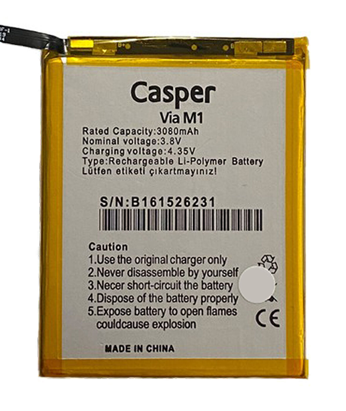 Casper Via M1 Uyumlu Batarya Pil Sıfır Orijinal