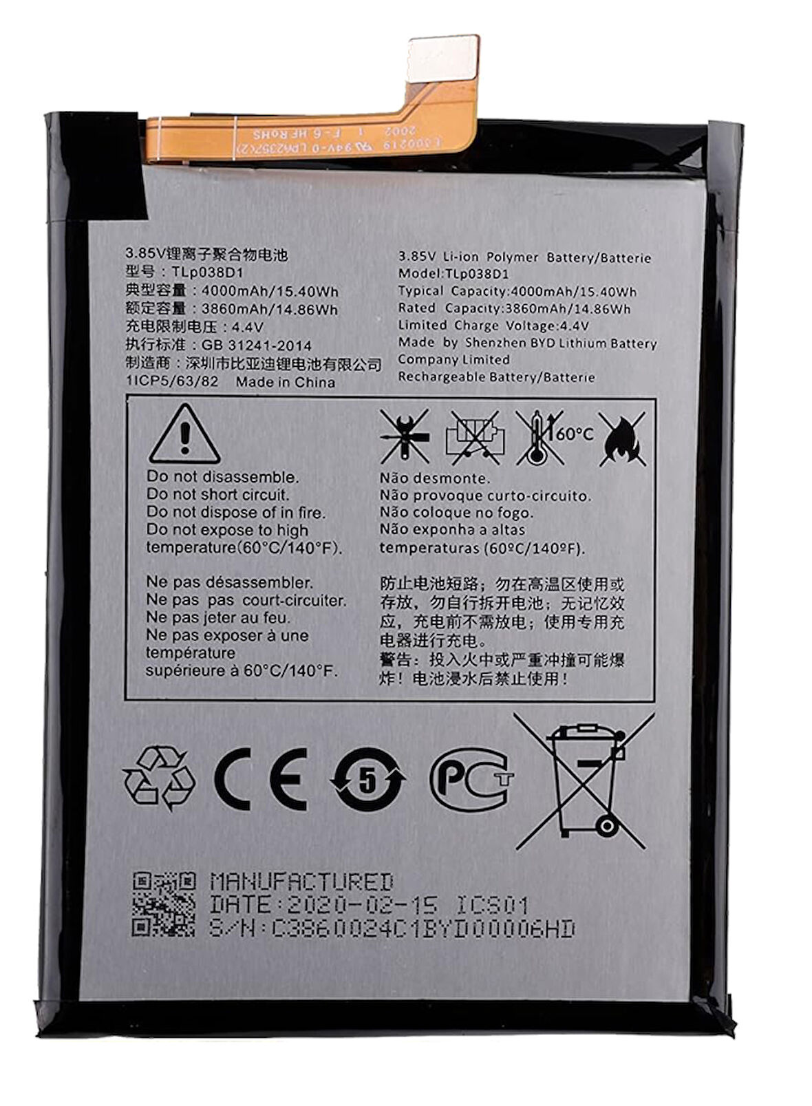 Tcl 10L Uyumlu Batarya Pil Sıfır Orijinal