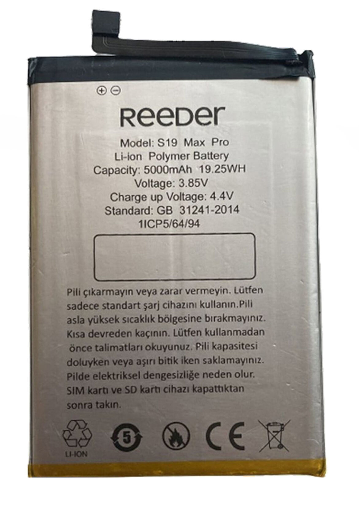 Reeder S19 MAX PRO Uyumlu Batarya Pil Sıfır Orijinal