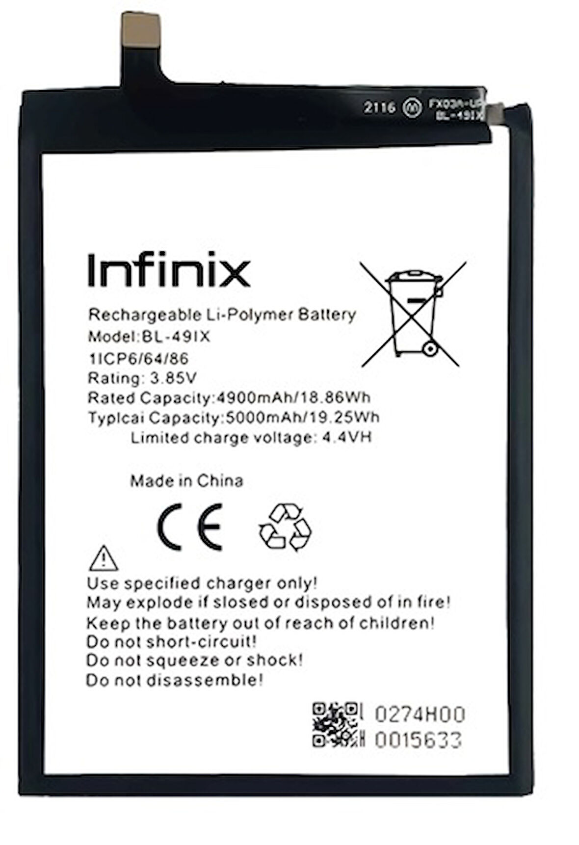 Infinix SMART HD 2021 Uyumlu Batarya Pil Sıfır Orijinal