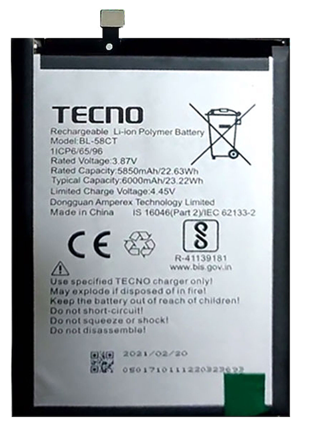 Tecno Spark 7 Uyumlu Batarya Pil Sıfır Orijinal