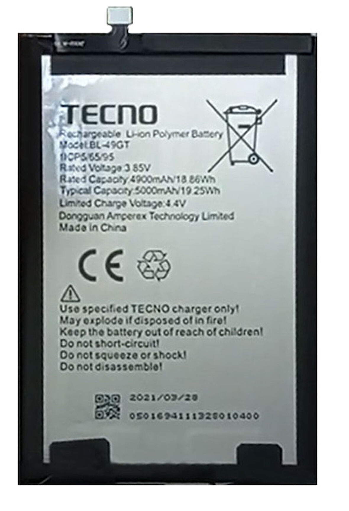 Tecno Spark 9T Uyumlu Batarya Pil Sıfır Orijinal