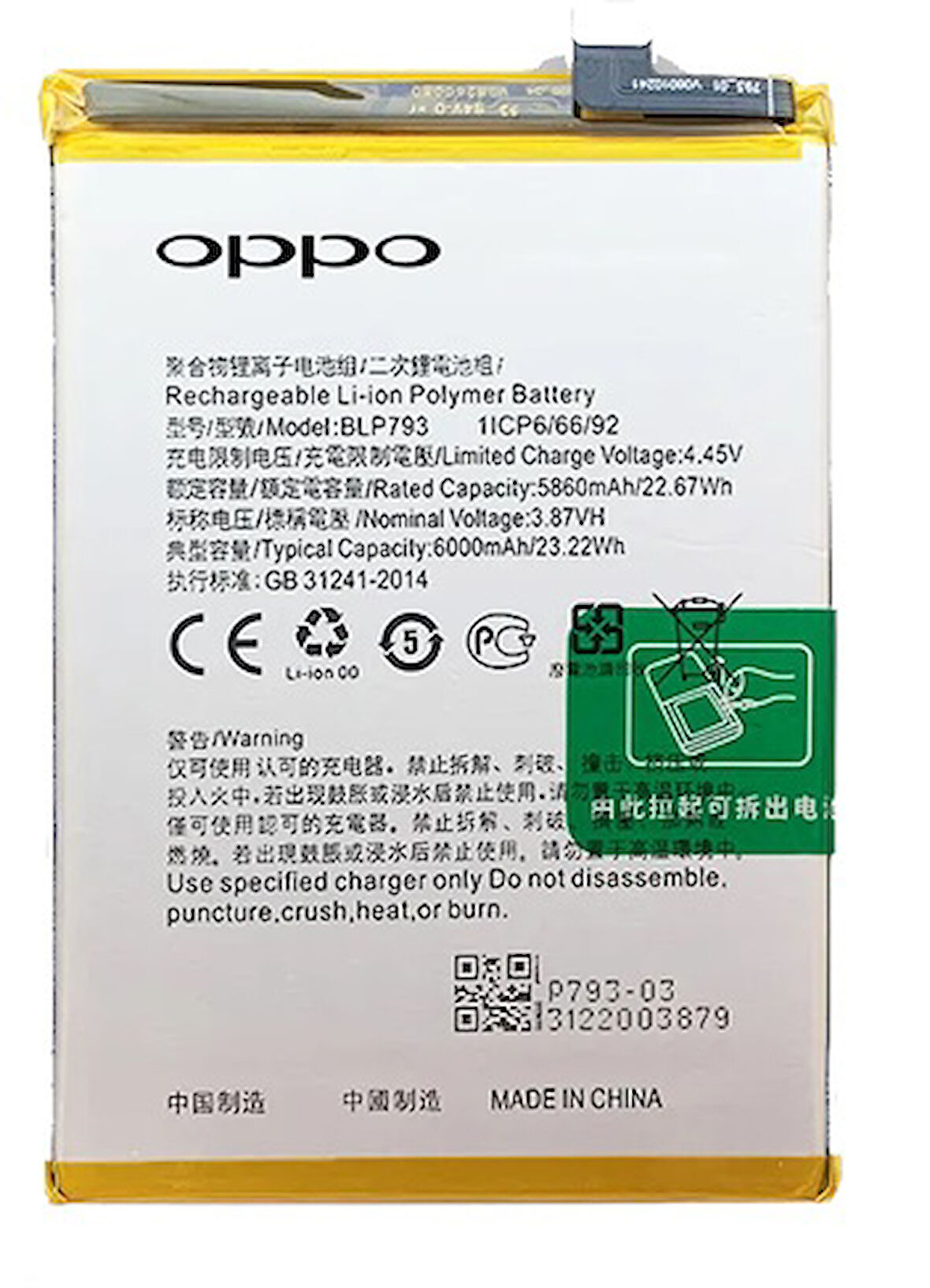 Oppo Realme C15 - Blp793 Uyumlu Batarya Pil Sıfır Orijinal