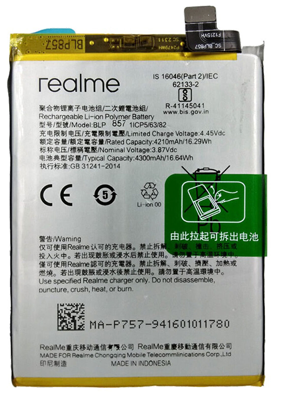 Oppo Realme Q3 Pro Carnival - Blp857 - Uyumlu Batarya Pil Sıfır Orijinal