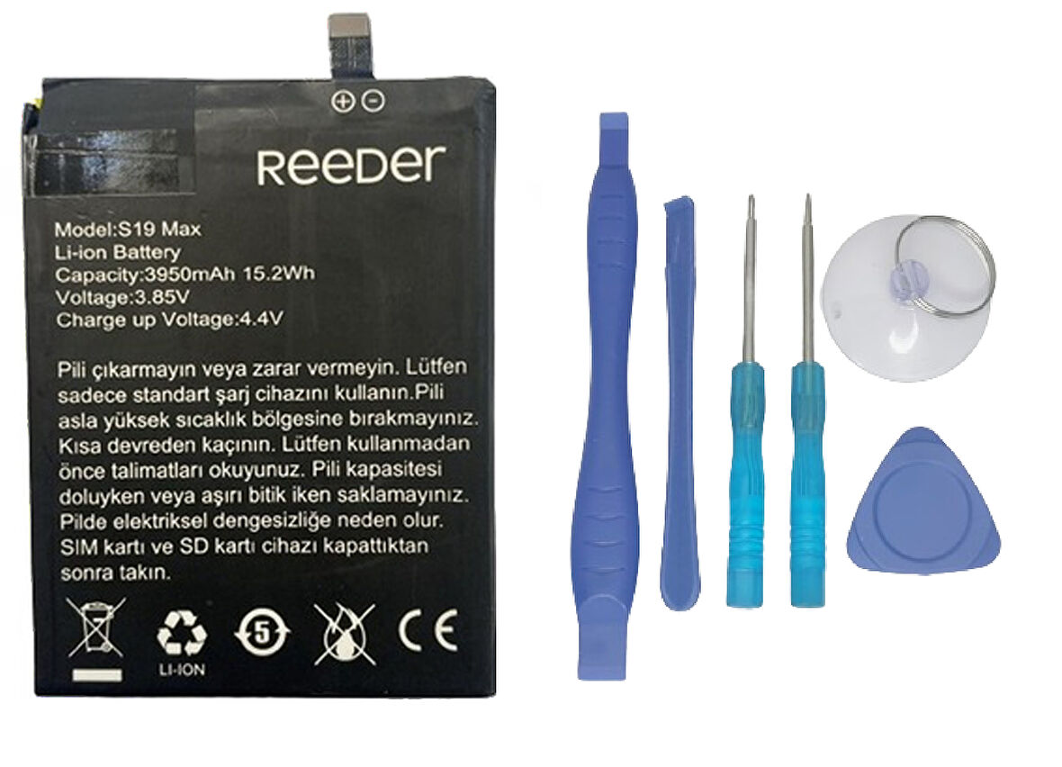 Reeder S19 MAX Uyumlu Batarya Pil Sıfır Orijinal + TAMİR SETİ