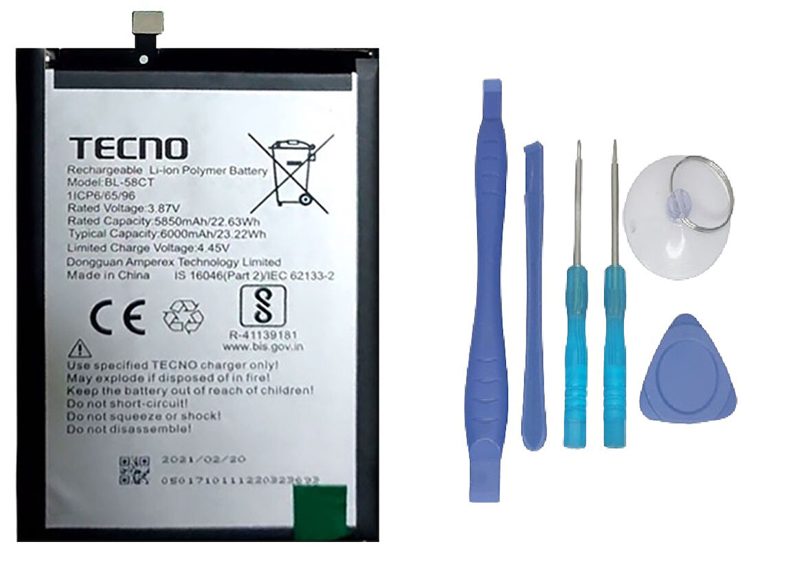 Tecno Spark 7T Uyumlu Batarya Pil Sıfır Orijinal + TAMİR SETİ