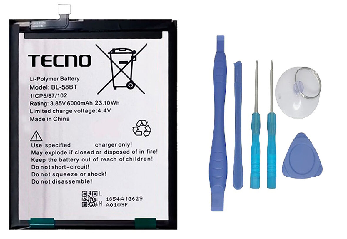 Tecno Pova NEO Uyumlu Batarya Pil Sıfır Orijinal + TAMİR SETİ